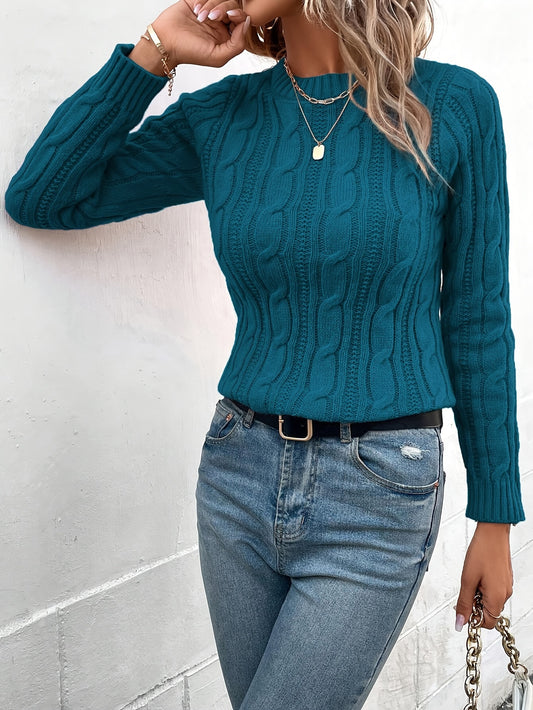 Long Sleeve Cable Knit Sweater