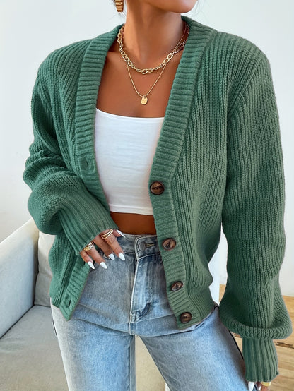 Everyday Charm Button-Down Knit Cardigan